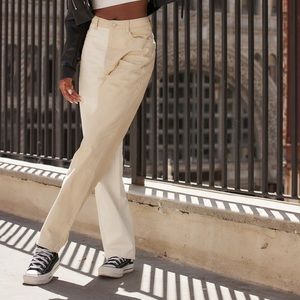 12th Tribe KILEY KHAKI COLORBLOCK TROUSERS